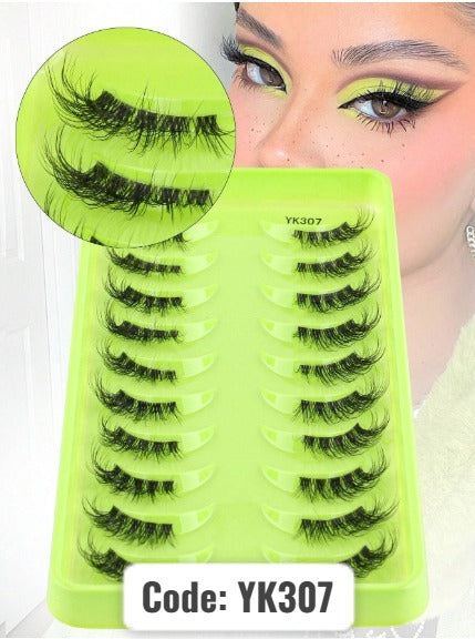 Shein 10pairs Makeup Half Eye False Eyelashes, Code: YK307 +