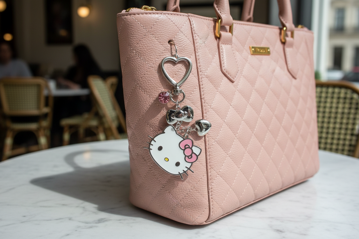 Shein Kitty Pattern Keychain -.