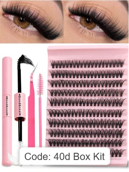 Shein 200PCS Individual Lash Clusters 40D D Curl, Code: 40d box Kit +