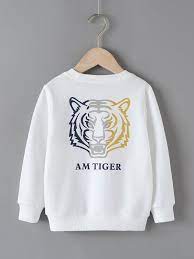 Pat Pat Boys Letter & Tiger Print Hoodie, 11-12T +