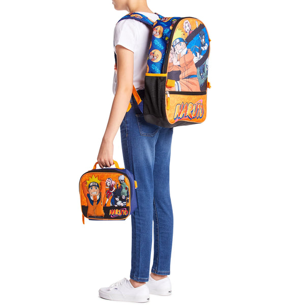 Naruto Shippuden Squad 17" Laptop Backpack and Lunch Bag Set */