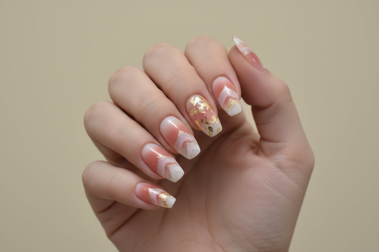 Shein Natural Press-On Nails – DIY Manicure Set (24 PCS) +