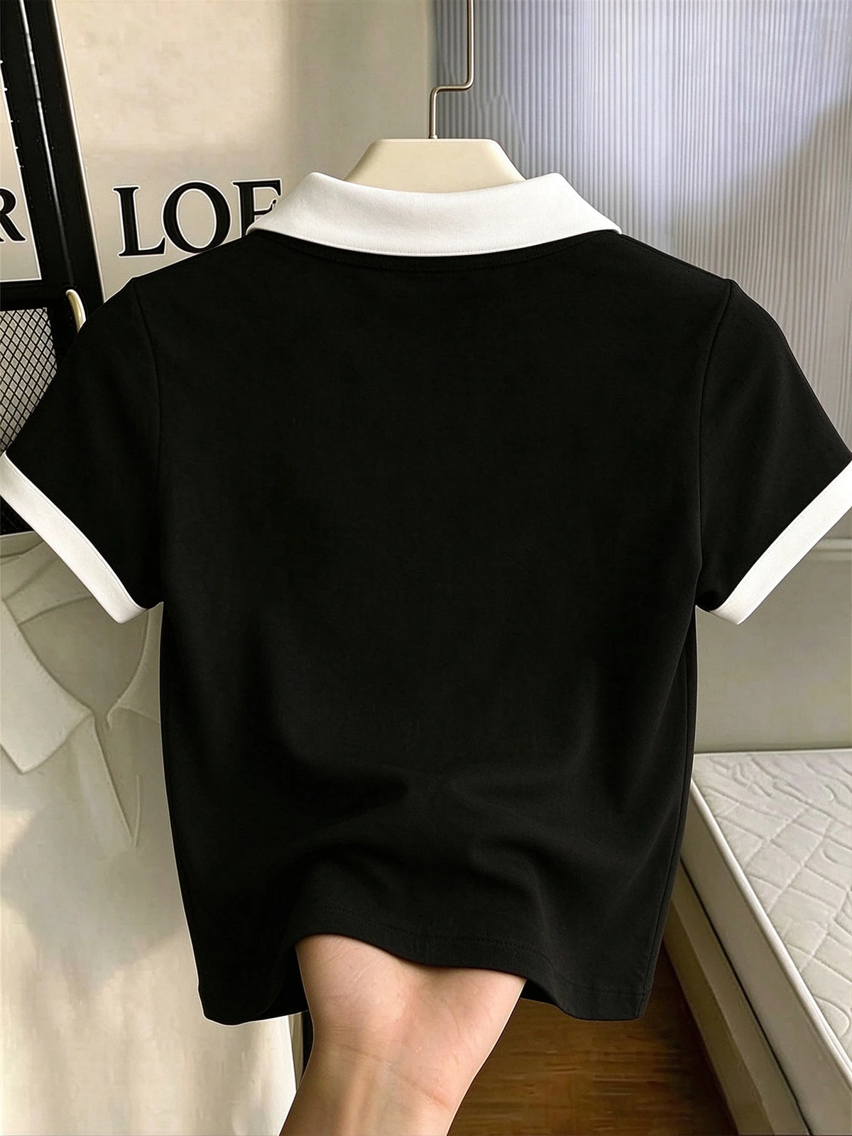 Women's Polo Collar Fitted Short Sleeve T-Shirt