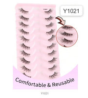Shein 10Pairs False Eyelashes, Cat Eye Lashes, Natural Look Faux Mink Lashes, Code: Y1021 +