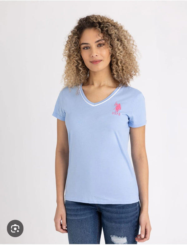 U.S. Polo Sequins Flag Scoop T-Shirt, L +