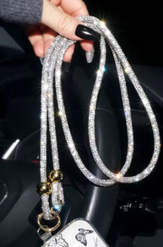 Luxury Rhinestone Lanyard, Long Crossbody Phone Strap, Can Be Used As Shoulder Or Backpack Hanger, Bag Decor Phone Cord +