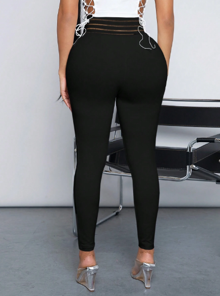Shein Women Hook Waist Trainer Corset High Waist Sauna Sweat Leggings, M -.