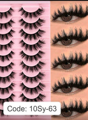 Shein 10pairs 5d Mink Fur False Eyelashes, 10sy-63 -.