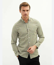 U.S. Polo Men's 100% Cotton Micro-Plaid Long-Sleeve Gingham Shirt, S +