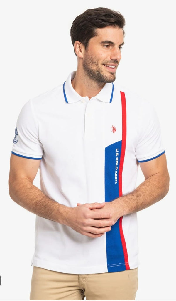 U.S. Polo Block USA Herey Crew Neck T-Shirt, L +