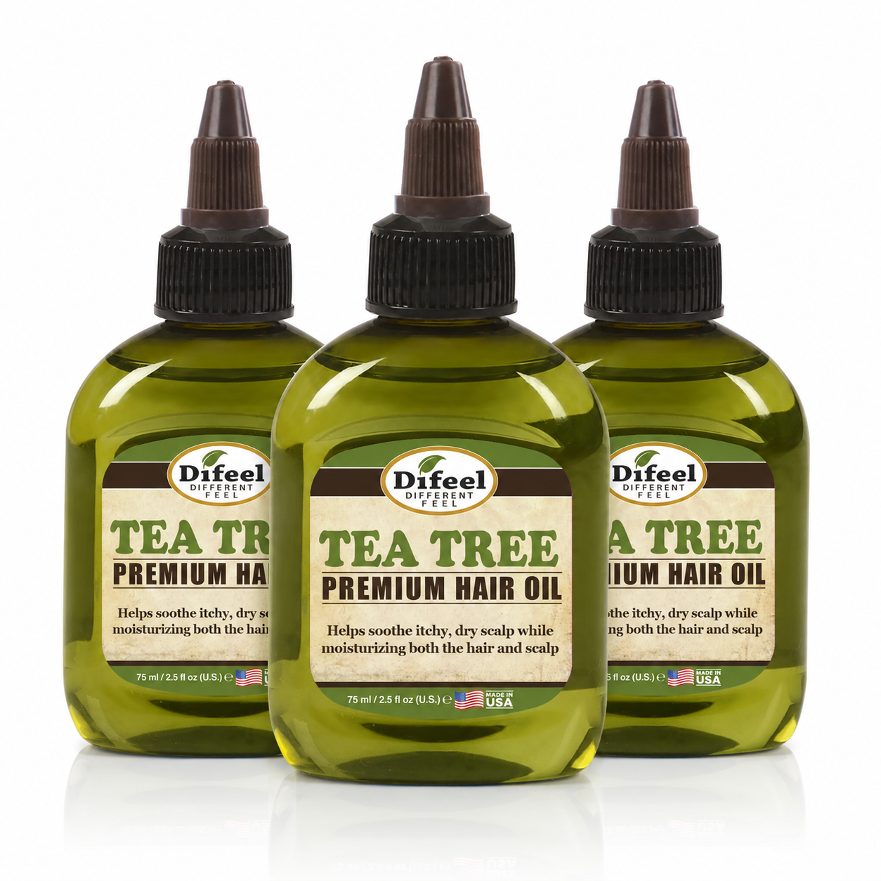 Difeel Premium Natural Hair Oil - Tea Tree Oil 75ML (Pack of 3)