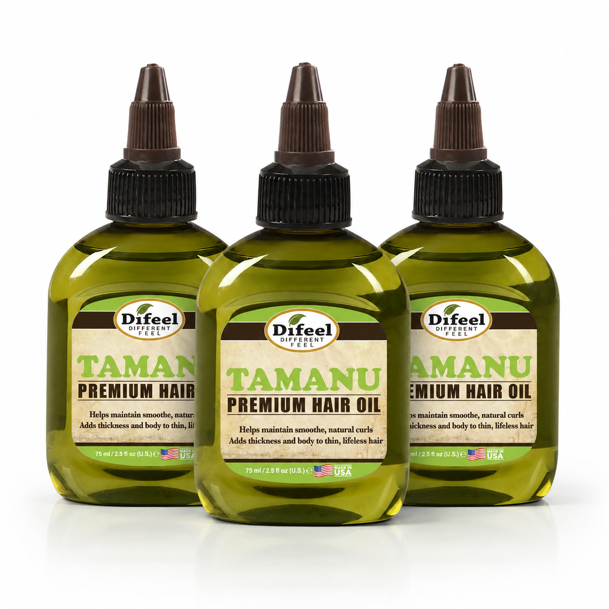 DIFEEL PREMIUM NATURAL HAIR OIL - TAMANU OIL 75ML (Pack of 3)