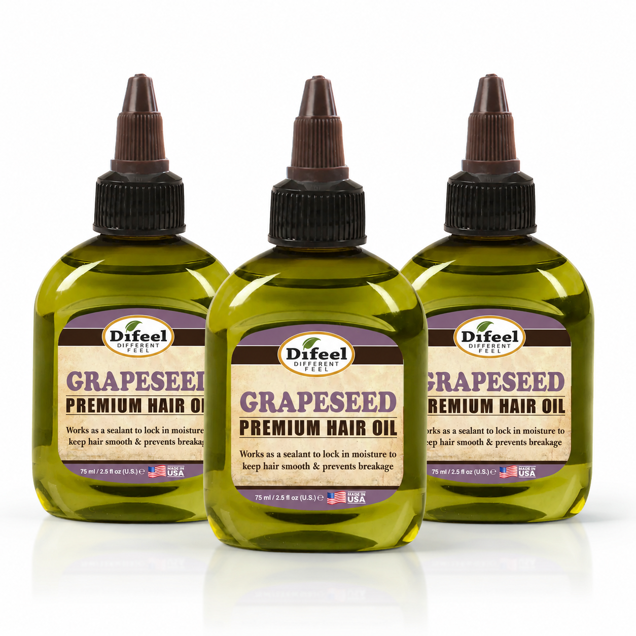 DIFEEL GRAPESEED PREMIUM HAIR OIL 75ML (Pack of 3)