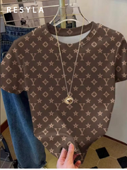 Shein Women's Letter Print Round Neck Short Sleeve Casual Vintage T-Shirt>