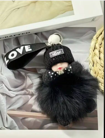 Shein Chain Vibrant Color, Luxurious Soft Plush, Cute Sleeping Plush Doll Keychain -.
