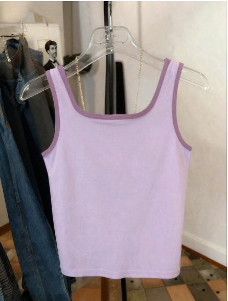 Shein Best-Selling Purple Striped Fitted Camisole, M -.