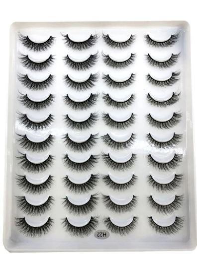 Shein 20 pairs of natural mixed 3D fake eyelashes, Code: H22 +