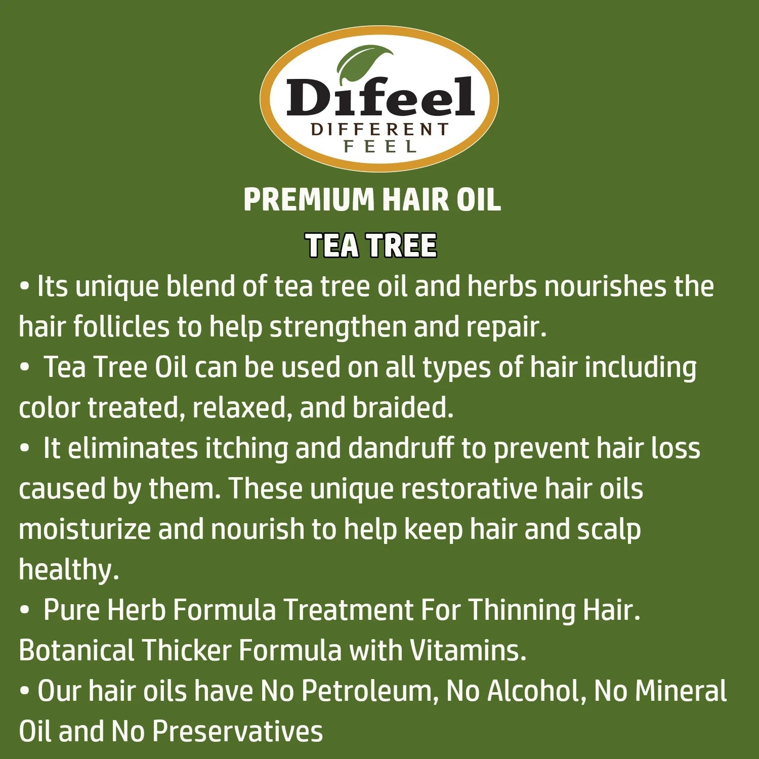 Difeel Premium Natural Hair Oil - Tea Tree Oil 75ML