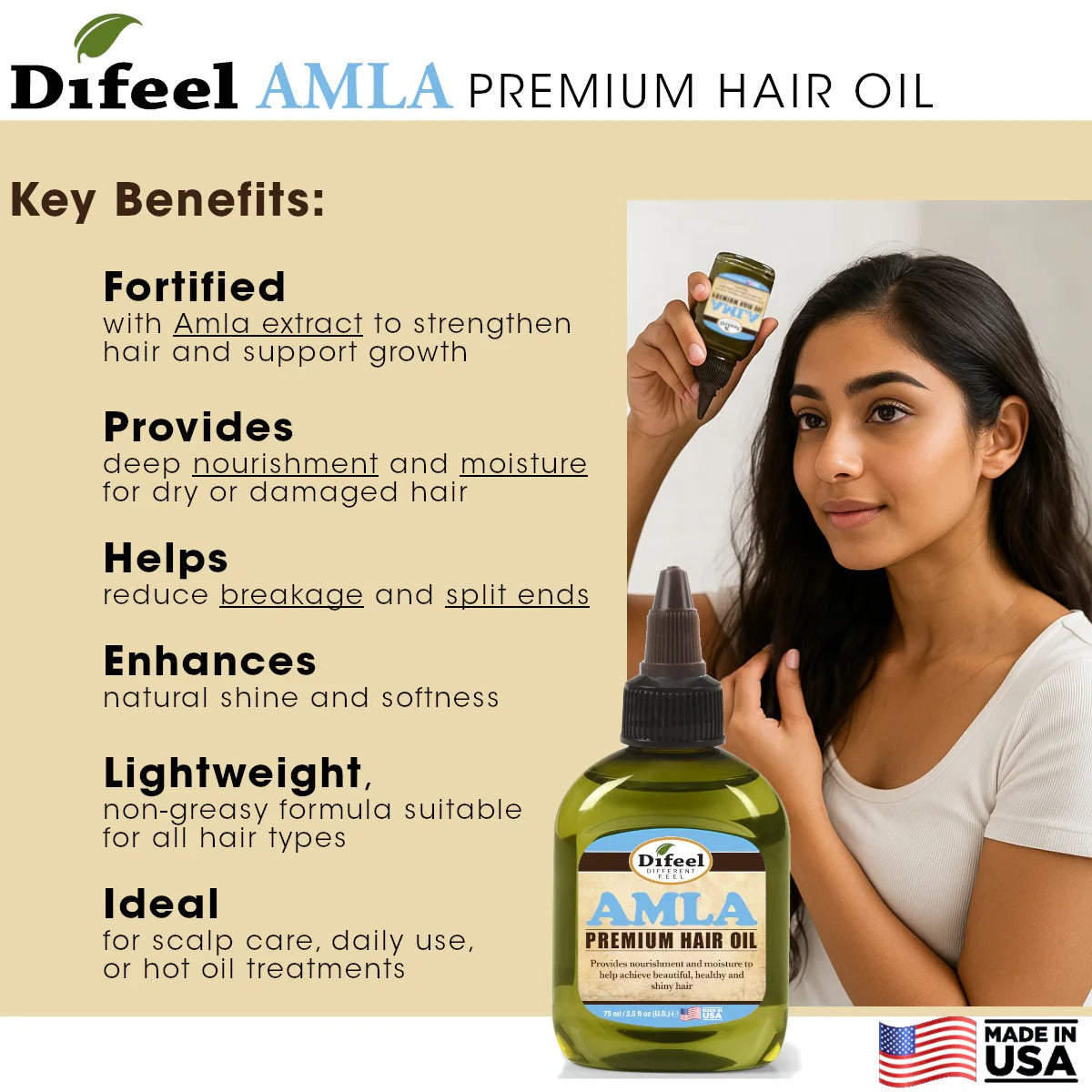 DIFEEL AMLA PREMIUM HAIR OIL  75ML