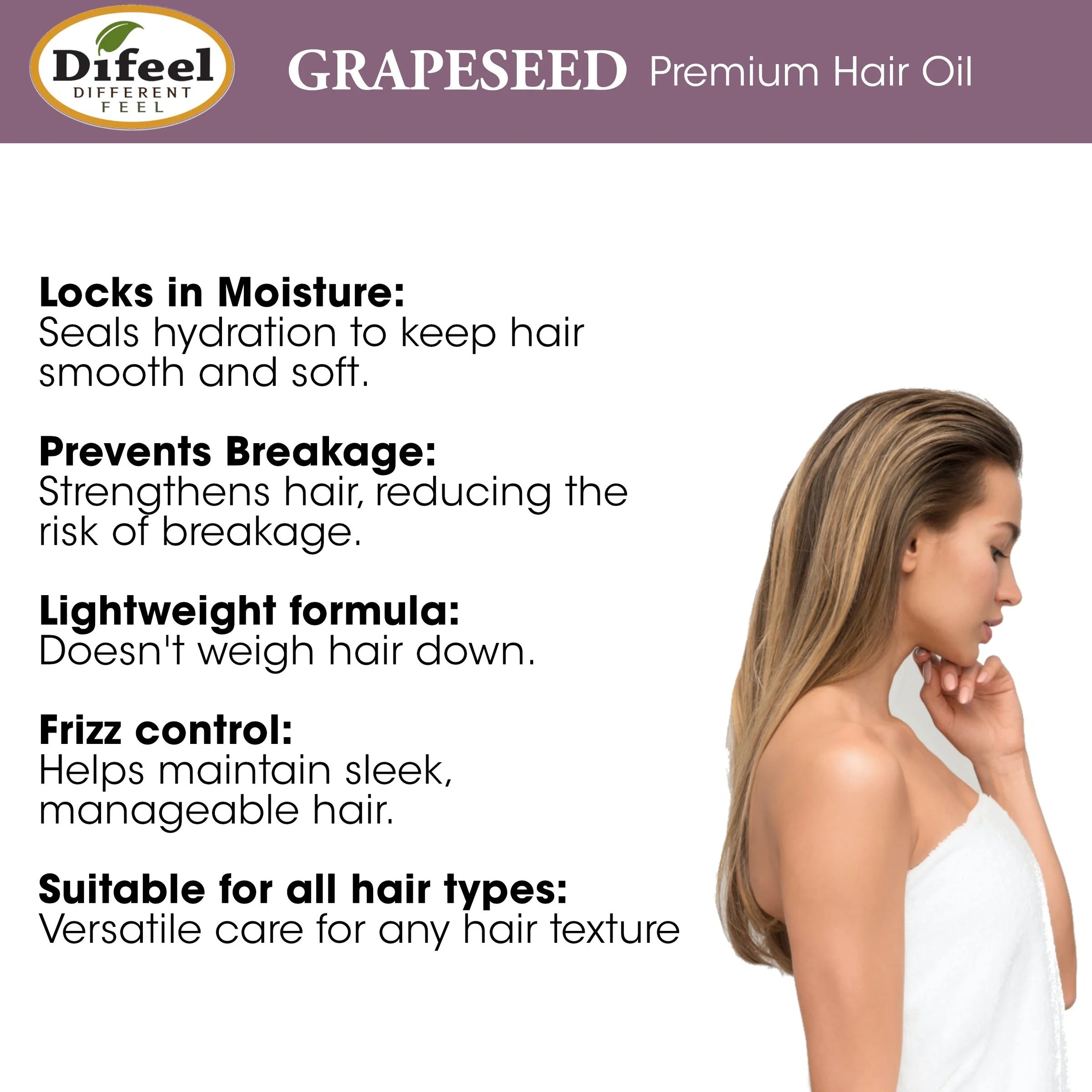 DIFEEL GRAPESEED PREMIUM HAIR OIL 75ML