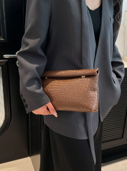 Shein Large Capacity Flap Magnetic Closure Small Square Bag