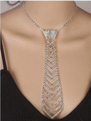Shein 1 Pc Rhinestone Studded Shiny Arrow Pattern Necktie >