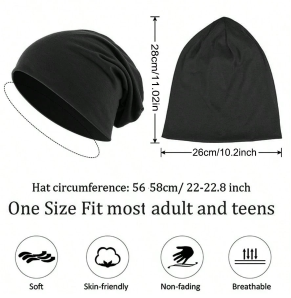 Shein Hip-Hop Soft Lightweight Running Beanie Adult Dwarf Hats Chemo Cap -.