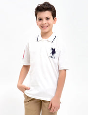 U.S. Polo Boys Solid Polo Shirt, 10-12T >
