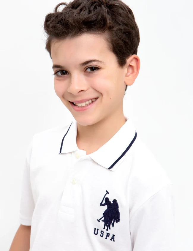 U.S. Polo Boys Solid Polo Shirt, 10-12T >
