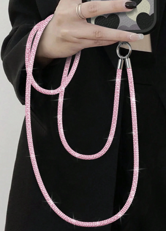 1 Piece Low-Key Bling Sparkling Cell Phone Lanyard Glitter Phone Strap Anti-Lost Lanyard +