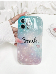Fashionable Thickened Anti-Drop Phone Case With Starry Sky Glow-In-The-Dark Print>