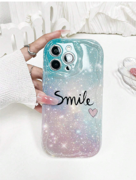 Fashionable Thickened Anti-Drop Phone Case With Starry Sky Glow-In-The-Dark Print>