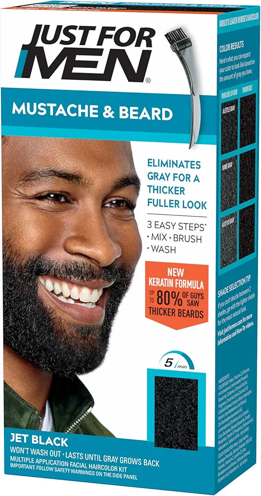 Just For Men Color Gel Mustache Beard Sideburns, Jet Black /