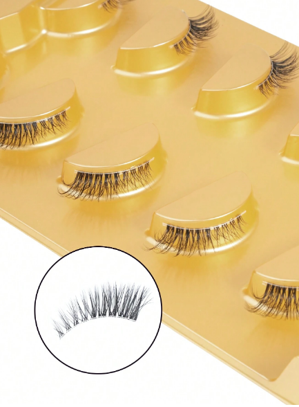 Shein Women's 5-Pair Wispy Cat Eye Natural Faux Mink False Eyelash Set Code : 3d04-5j