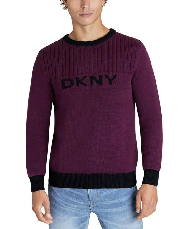 DKNY Men's Wine Regular Fit Crewneck Sweater , L*\