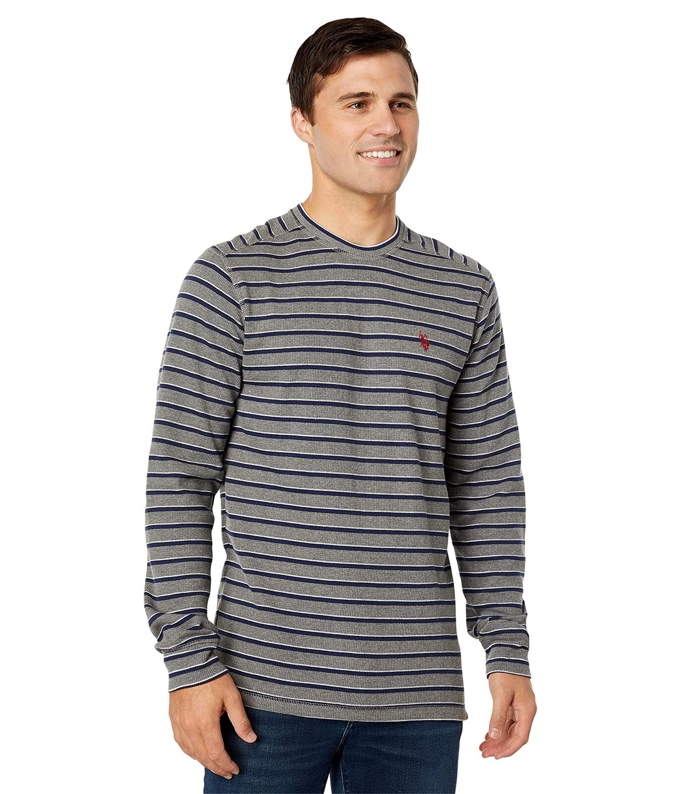 U.S. Polo Yarn Dye Stripe Jersey Long Sleeve T-shirt, XL -.