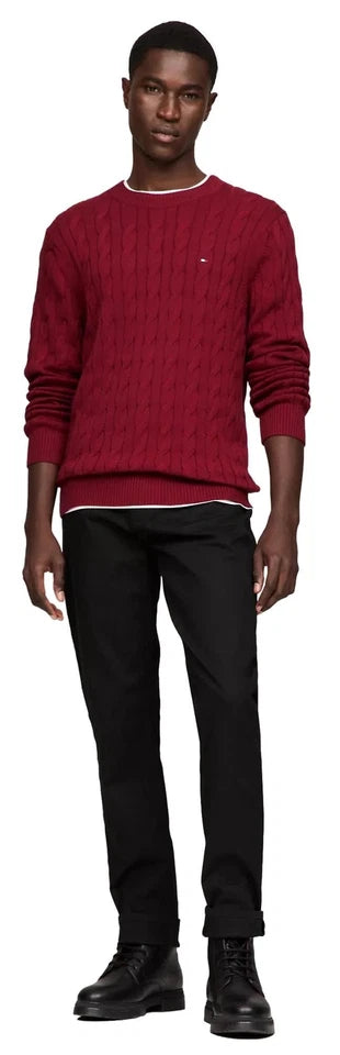 Tommy Men's Cable Knit Sweater, L -.