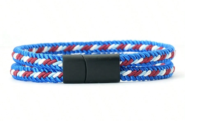 diffone Fashion Colorful Double Rope Men Armband Bracelet Bangle Charms Black Magnetic Bracelet