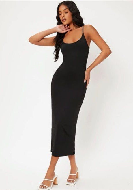 Shein Black Bodycon Maxi Dress, L +