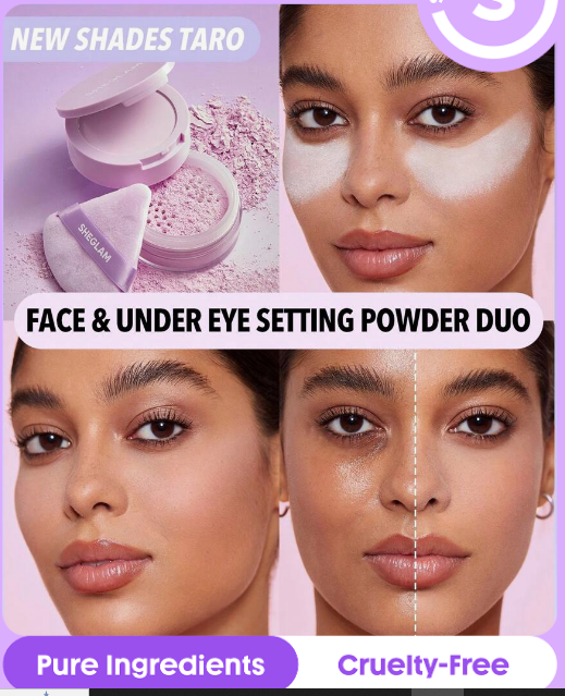 Sheiglam Insta-Ready Face & Under Eye Setting Powder Duo- Taro +