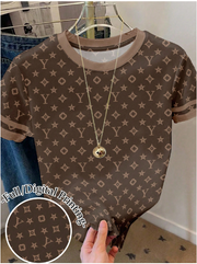 Shein Logo Print Graphic Loose Casual Contrast Block Color T-Shirt Top >