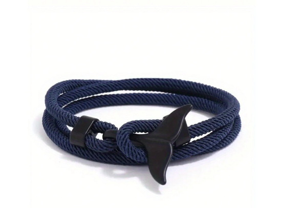 1pc Oceanic Anchor Whale Tail Braided Rope Bracelet