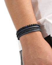 Fashionable and Popular Men Bead Decor Braided Detail Bracelet