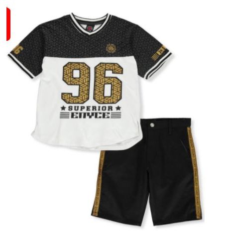 Enyce Superior Print T-Shirt and Short Set, 16-18T+