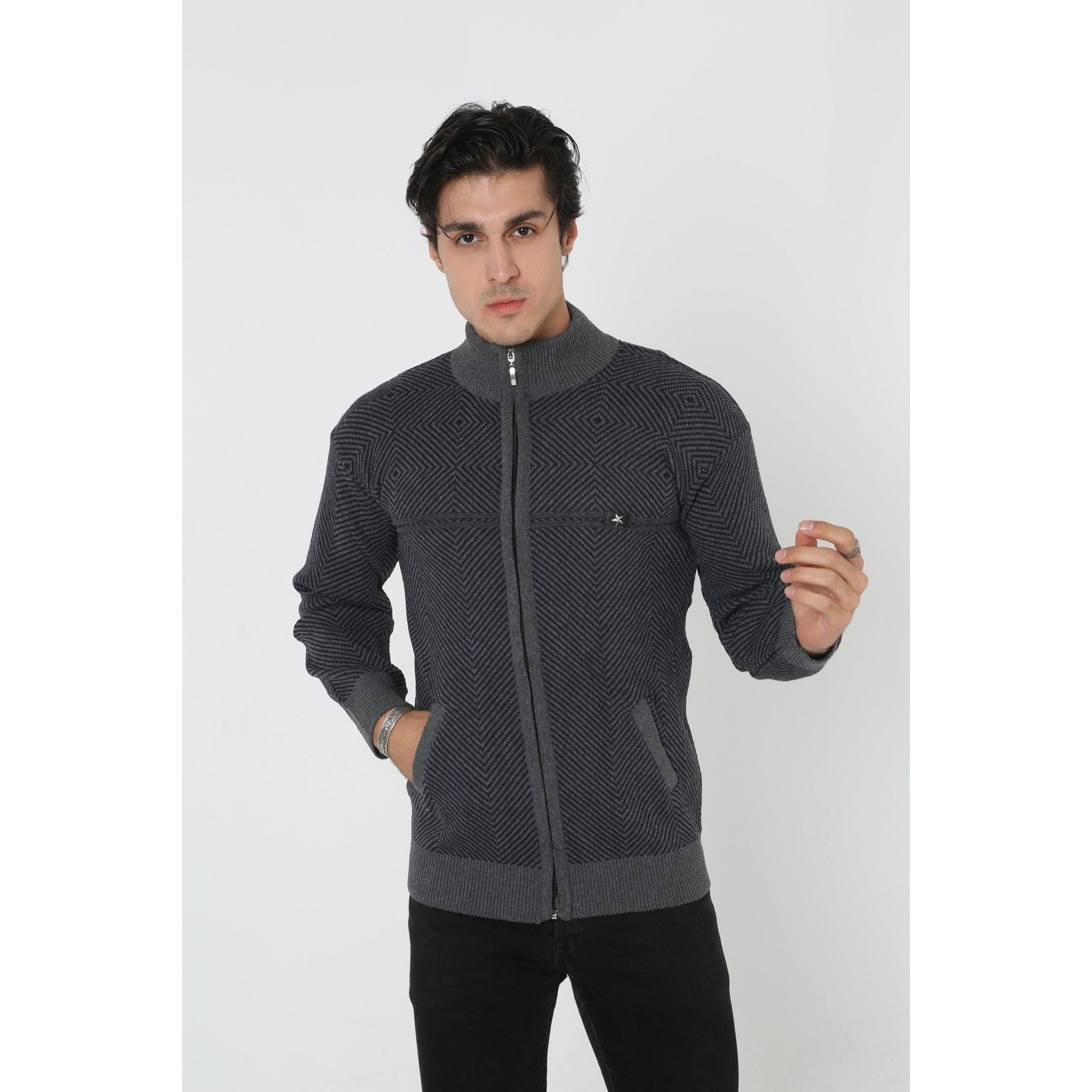 KMKkazan Dad Winter Zippered Thick Cardigan Coat, XL +