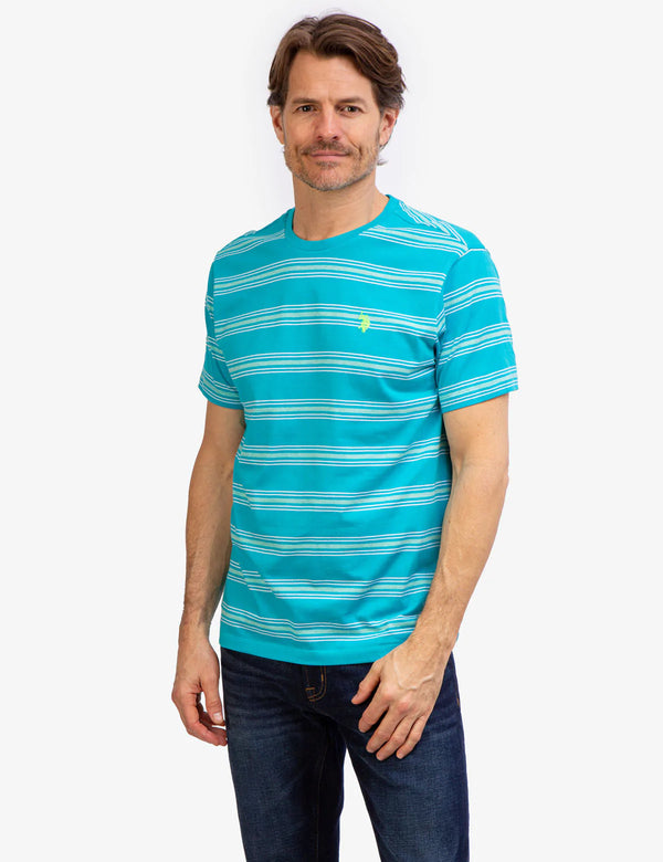 U.S. Polo Striped Jersey Crew Neck T-Shirt for Men, S*