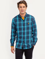U.S. Polo Peached Twill Yarn Dye Plaid Shirt, XXL -.