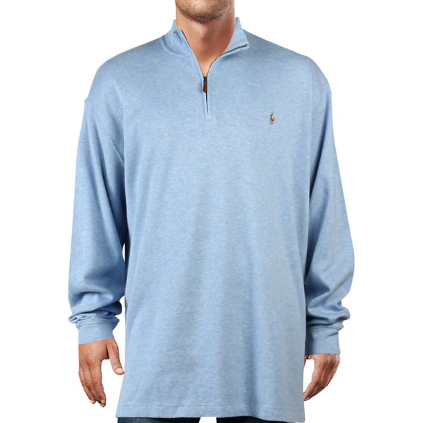 Polo Ralph Lauren Mens Big & Tall Cotton Zip Pullover Sweater, XXL +