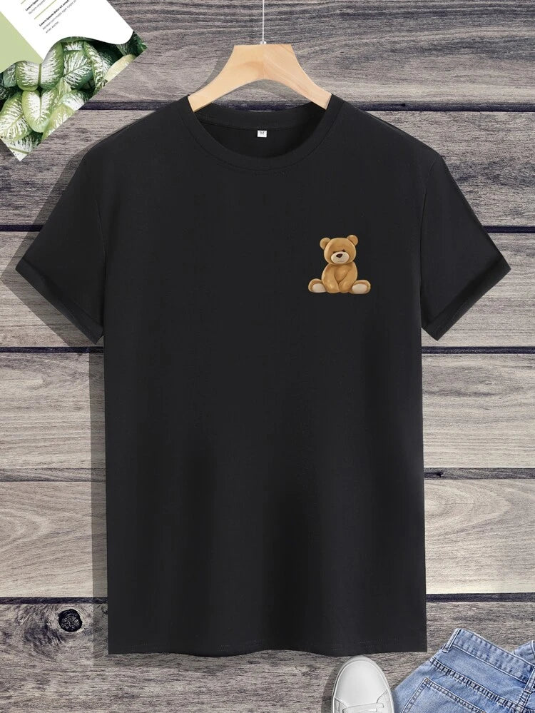 Shein Men Bear Doll Print Tee, S+