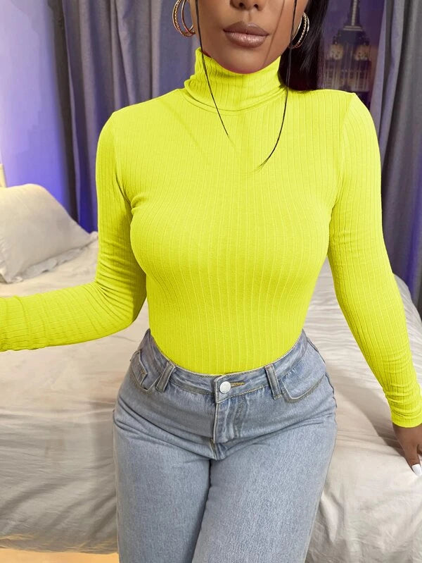 Shein SXY High Neck Rib-knit Tee +
